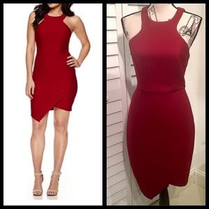 ✨NWT✨Halter Ruby Red Wrap Mini Dress❤️